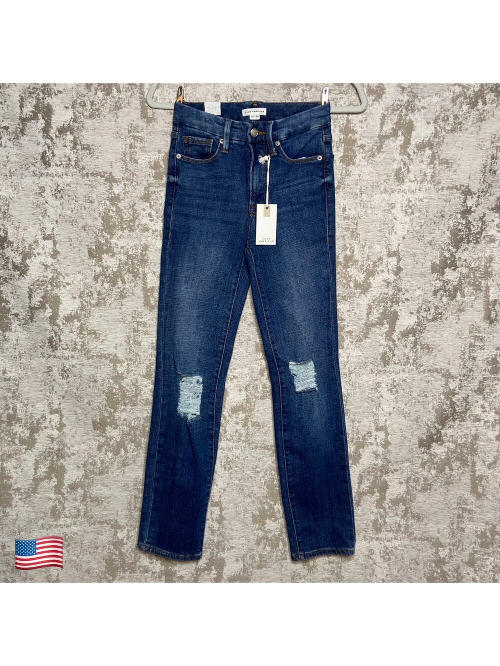 Good American Good Classic Skinny Jeans in Indigo207